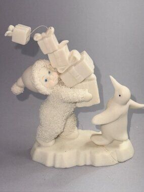 Vintage Snowbabies Department 56 Christmas Figurine Penguin Gifts Presents